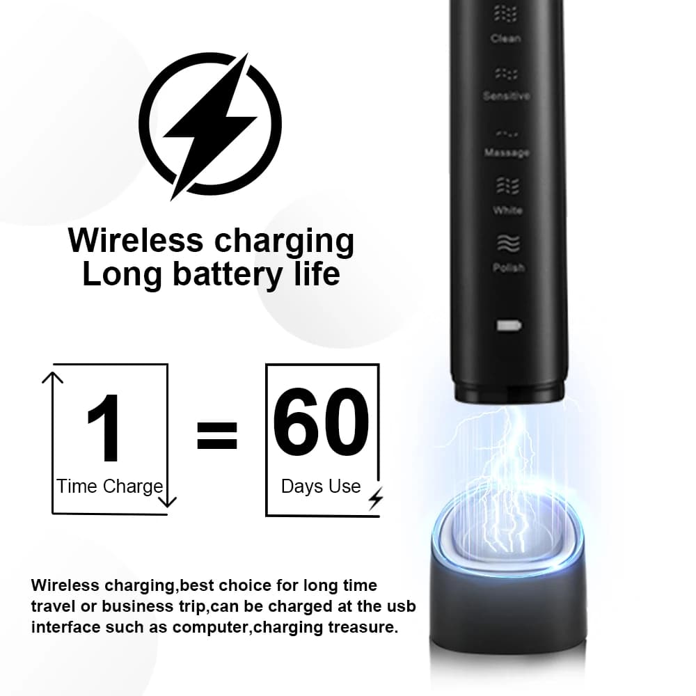 Sonic electric toothbrush with eight brush heads — image 4