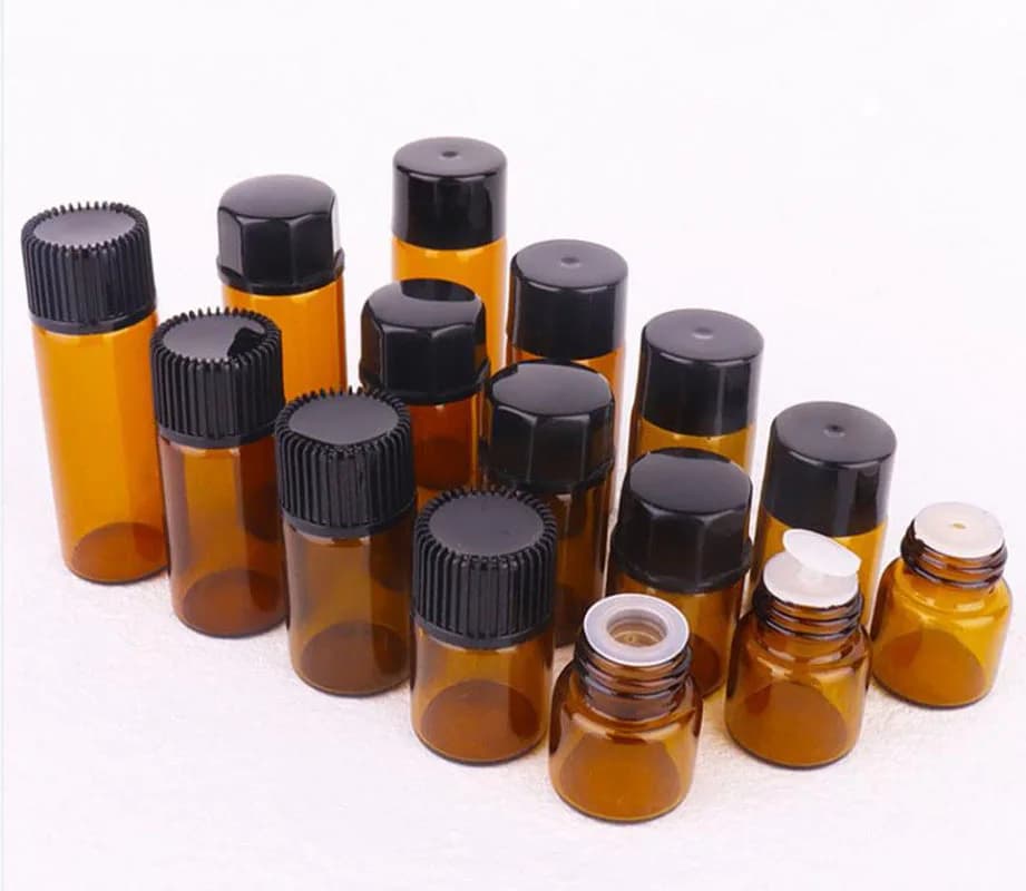 Amber glass mini dropper bottles set — image 6