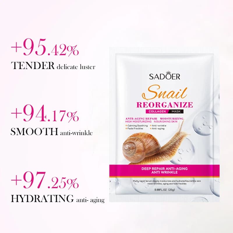 SADOER snail collagen face mask 5 pack — image 3