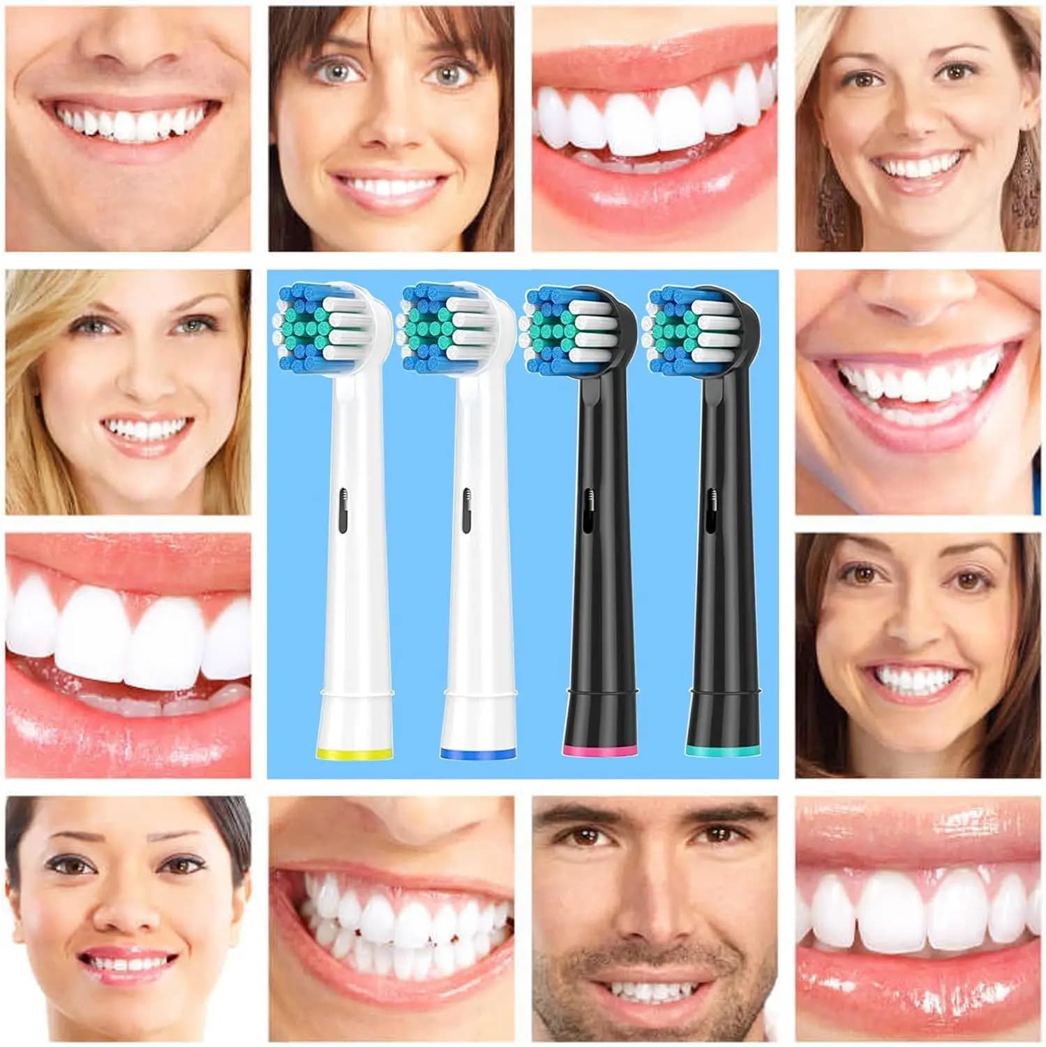 black and white replacement brush heads for Oral‑B electric toothbrush — image 6