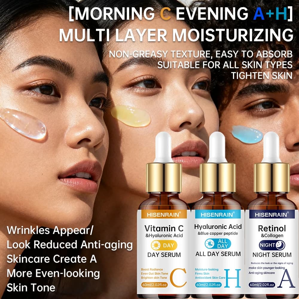 Vitamin C, Retinol and Hyaluronic Acid serum duo bottles — image 3