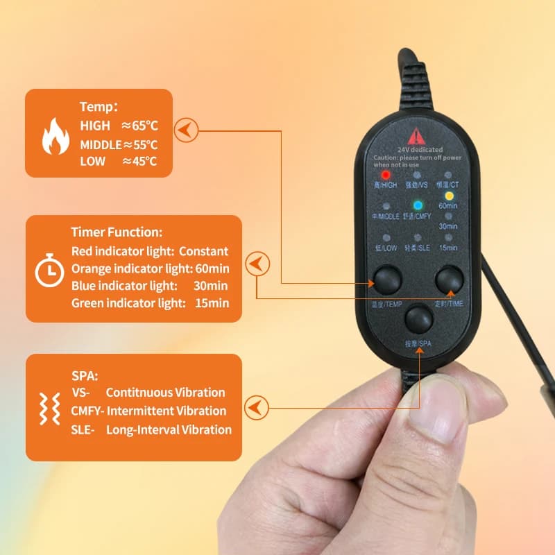 red light hip massager with heat and vibration controls — image 5