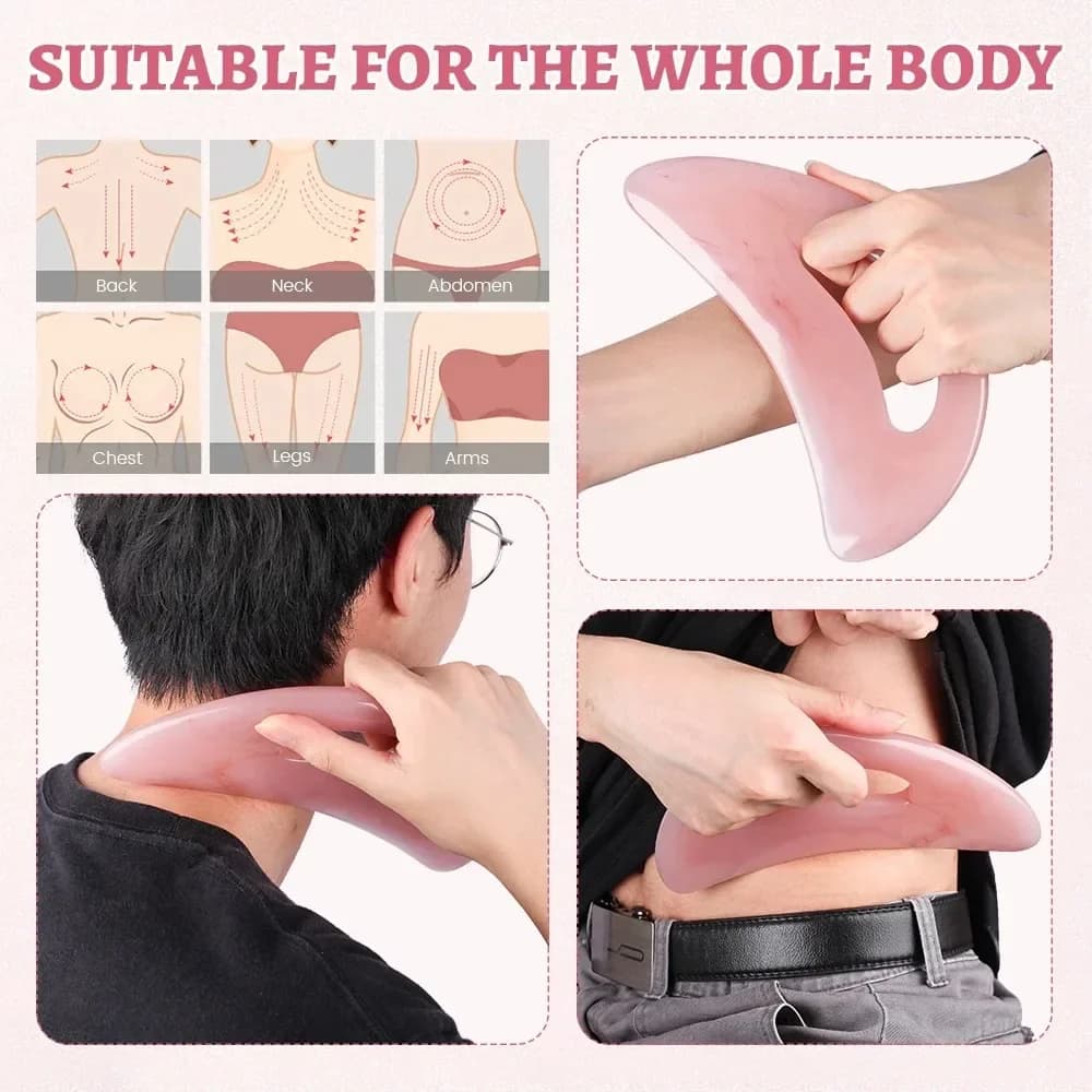 gua sha stone massage tool for neck and back — image 5
