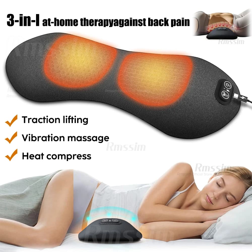 Electric lumbar support pillow with adjustable height