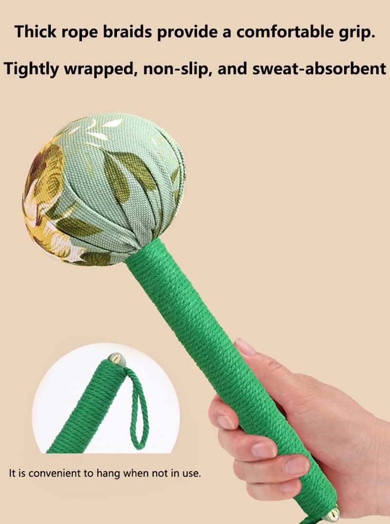 Wormwood Massage Hammer with Long Handle for Lymphatic Drainage