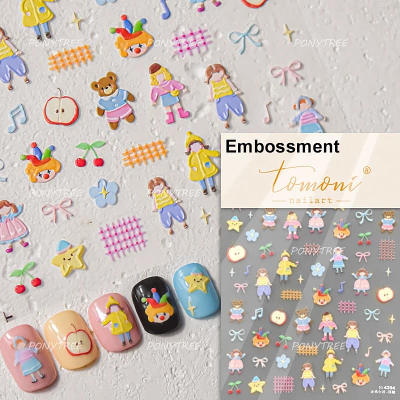 self adhesive nail art stickers with mushroom, apple, strawberry, cherry, pinecone and ginkgo leaf designs — image 8