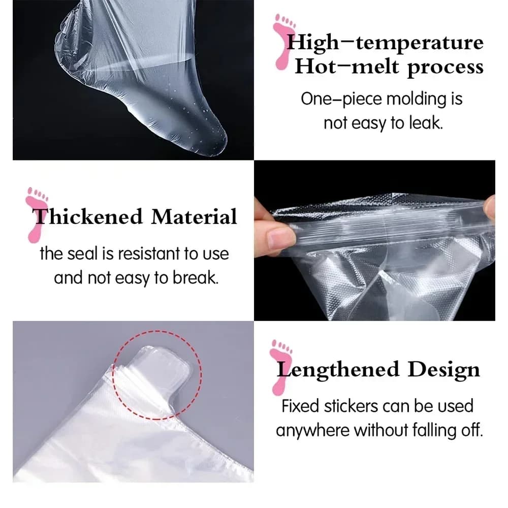 Disposable foot moisturizing socks in transparent bag — image 5