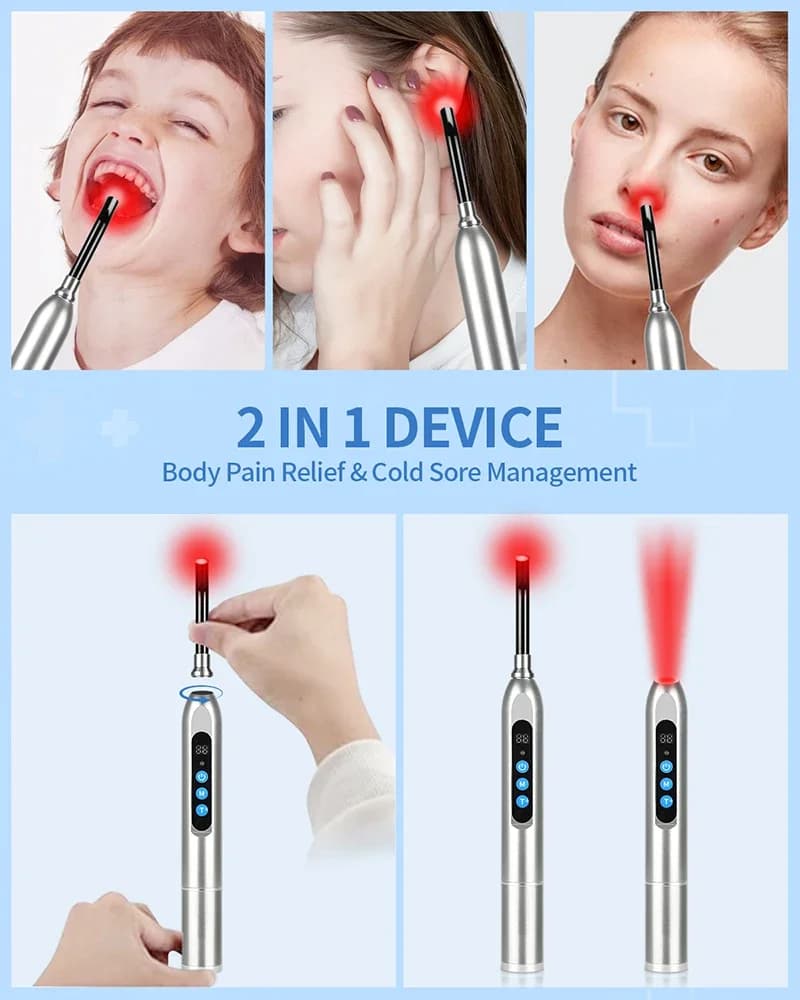 hand-held red and near-infrared light therapy wand for cold sores — image 5