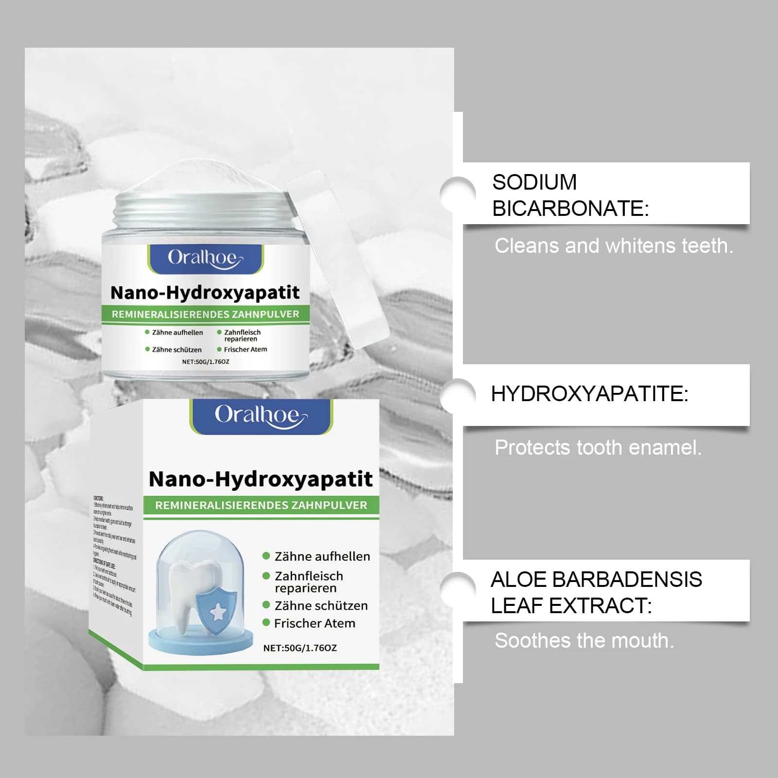 hydroxyapatite teeth whitening powder in a jar — image 6