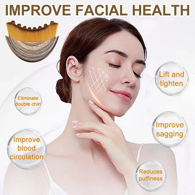 ergonomic lymphatic contour face brush with soft bristles — image 6