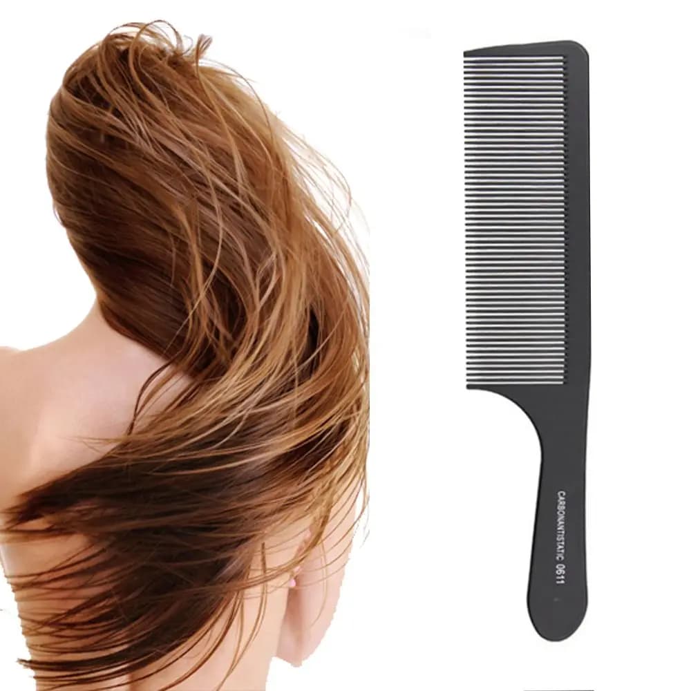 black heat‑resistant flattop hair cutting comb — image 2