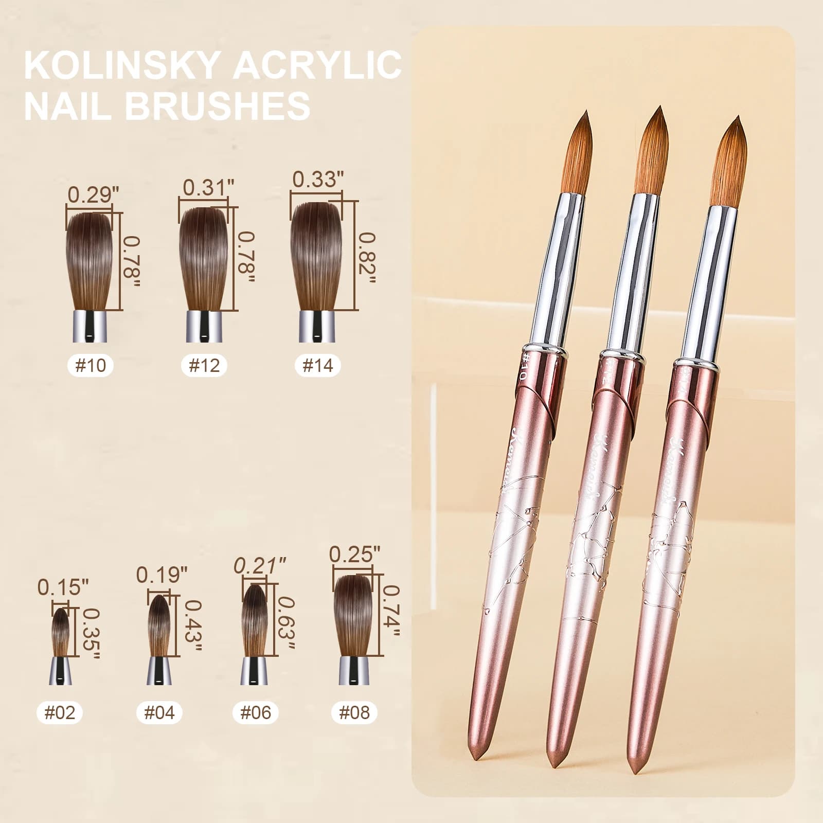 Round kolinsky hair bristle nail brush — image 4