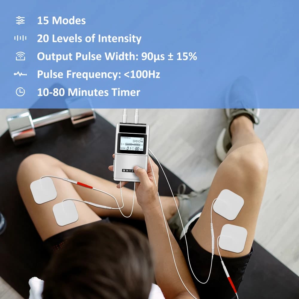 hand holding 15‑mode TENS muscle stimulator — image 4