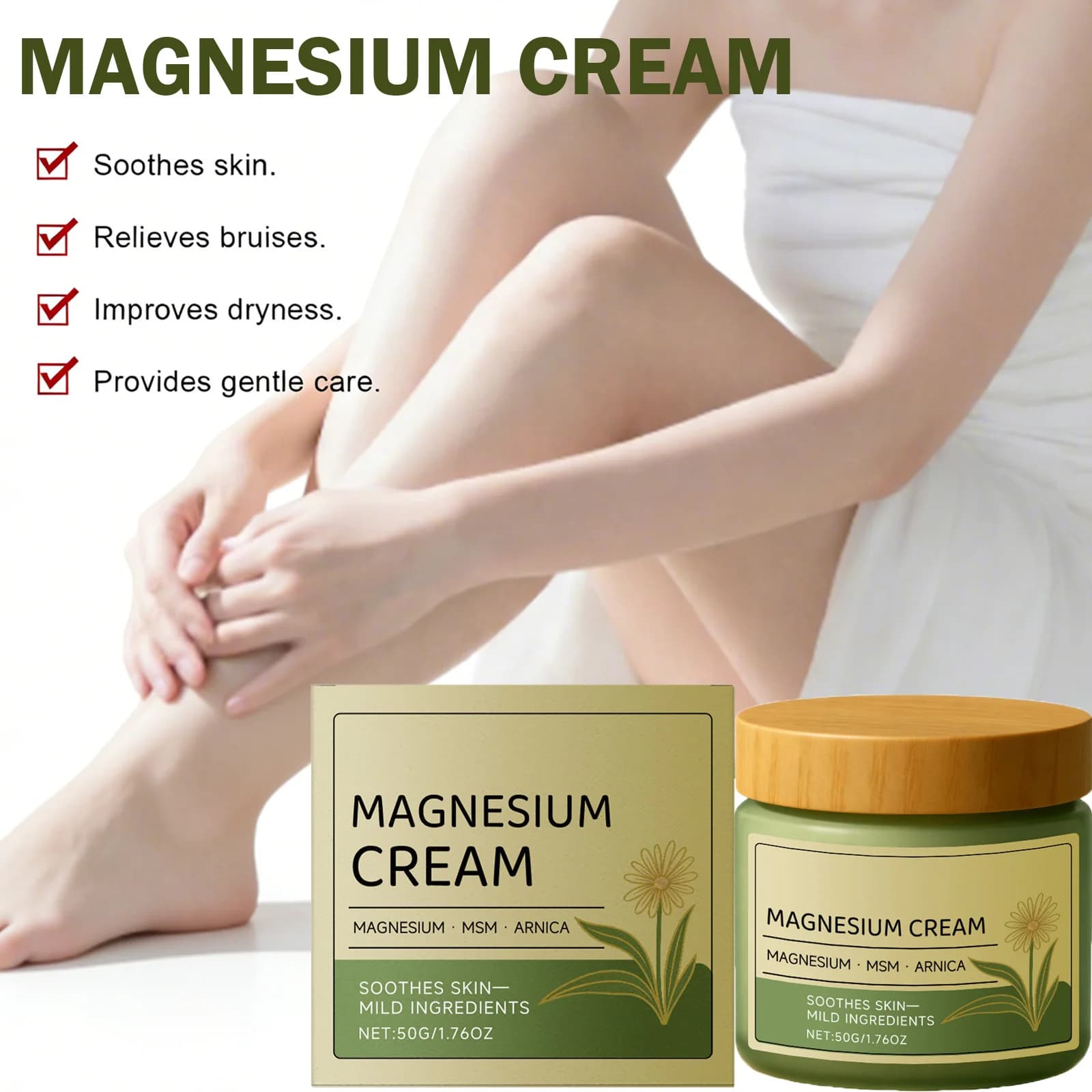 magnesium relief cream jar — image 1