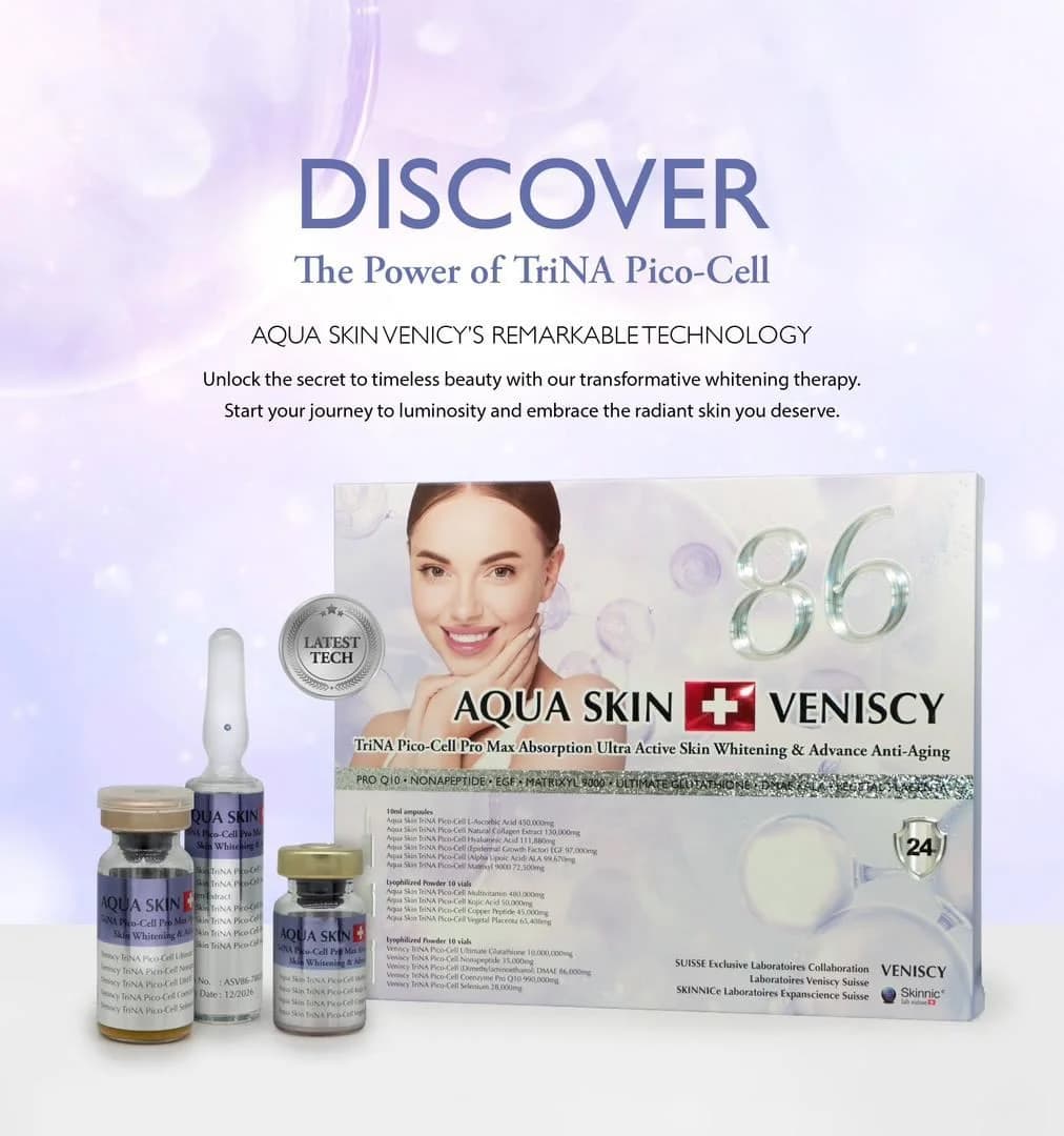 Aqua Skin Veniscy 86 Glutathione with Vitamin C, Collagen & Vitamin E | Premium Beauty Formula
