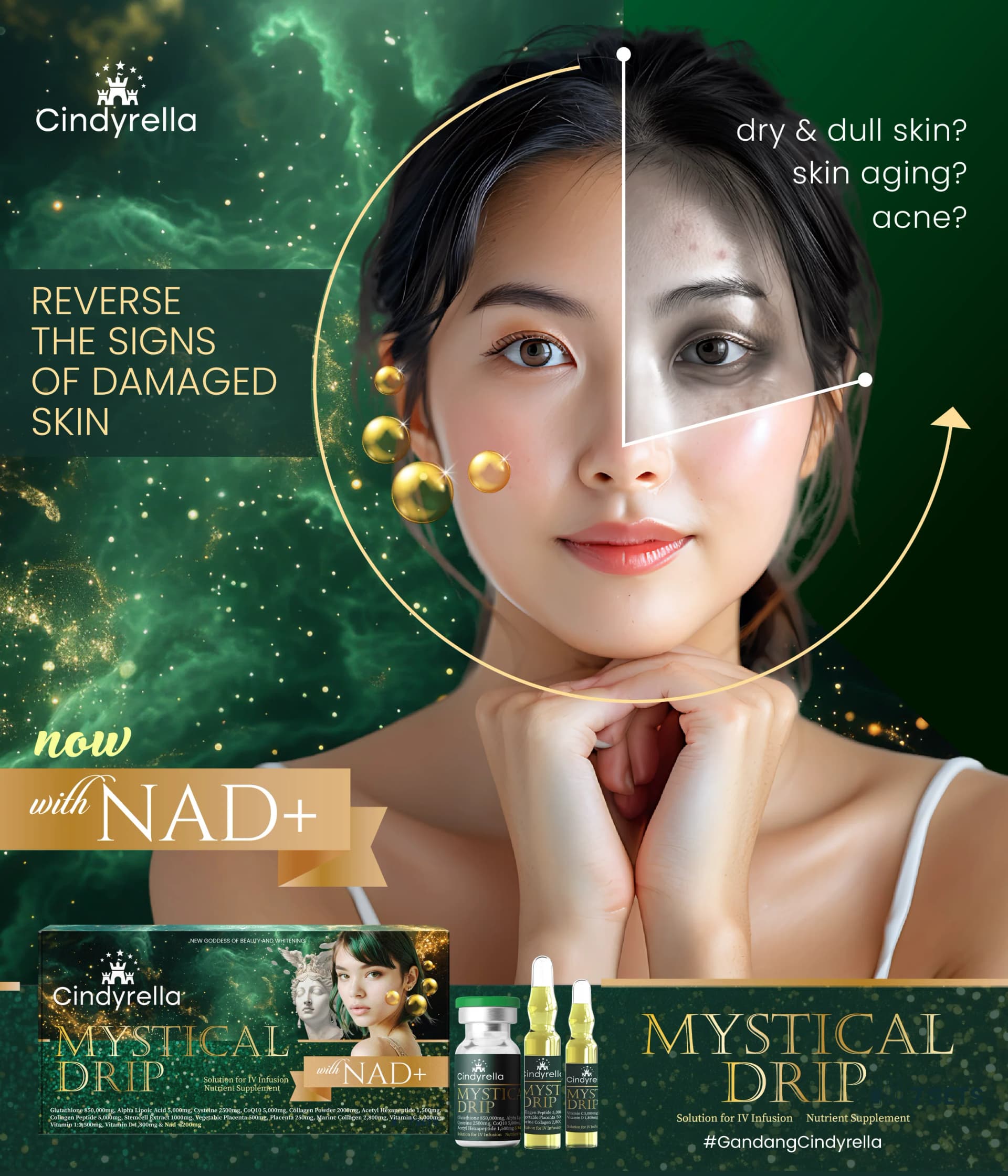 Cindyrella Magical Mystical NAD+ Drip Set (7 Sets) | Glutathione, Collagen, Vitamin C & Q10 Complex — image 2