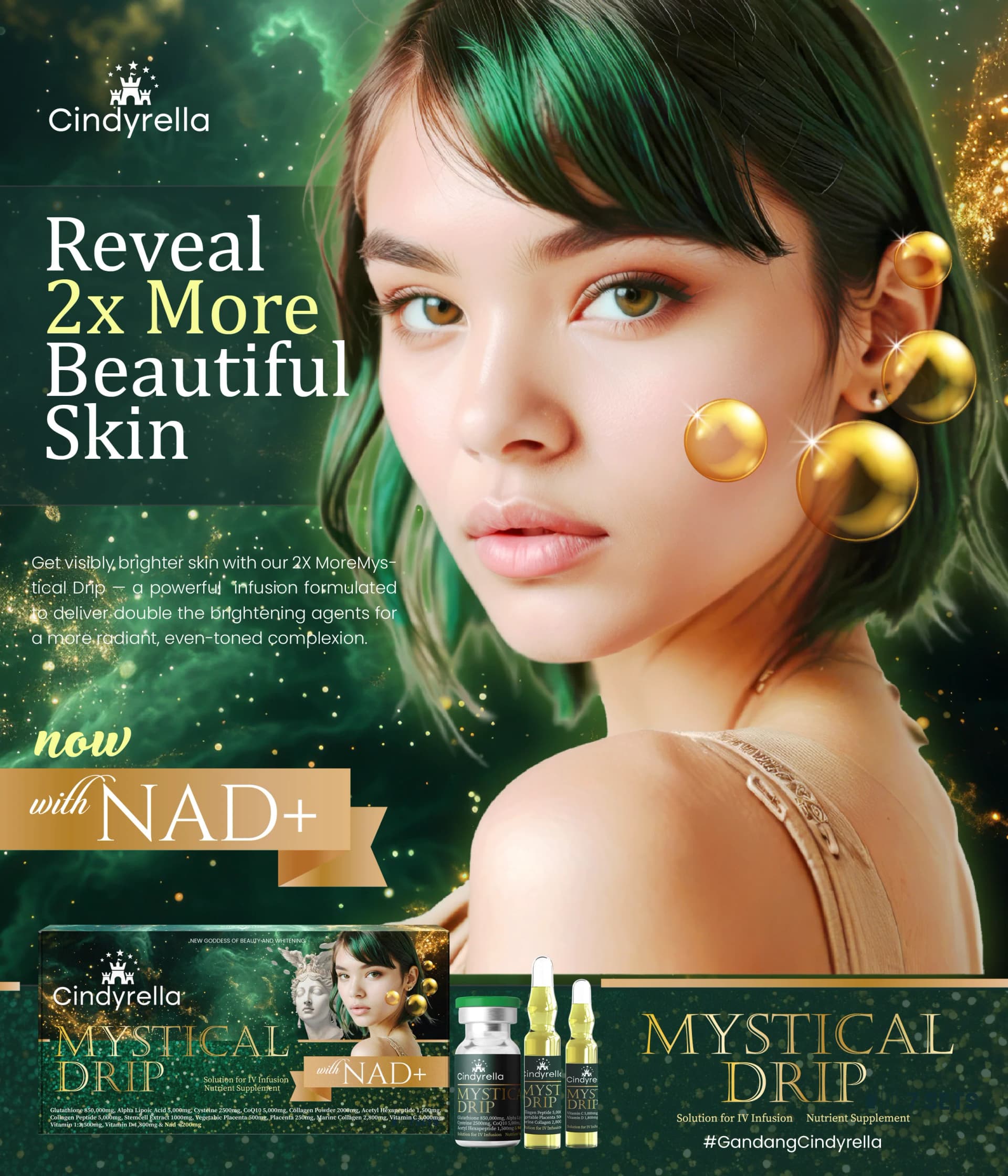 Cindyrella Magical Mystical NAD+ Drip Set (7 Sets) | Glutathione, Collagen, Vitamin C & Q10 Complex — image 3