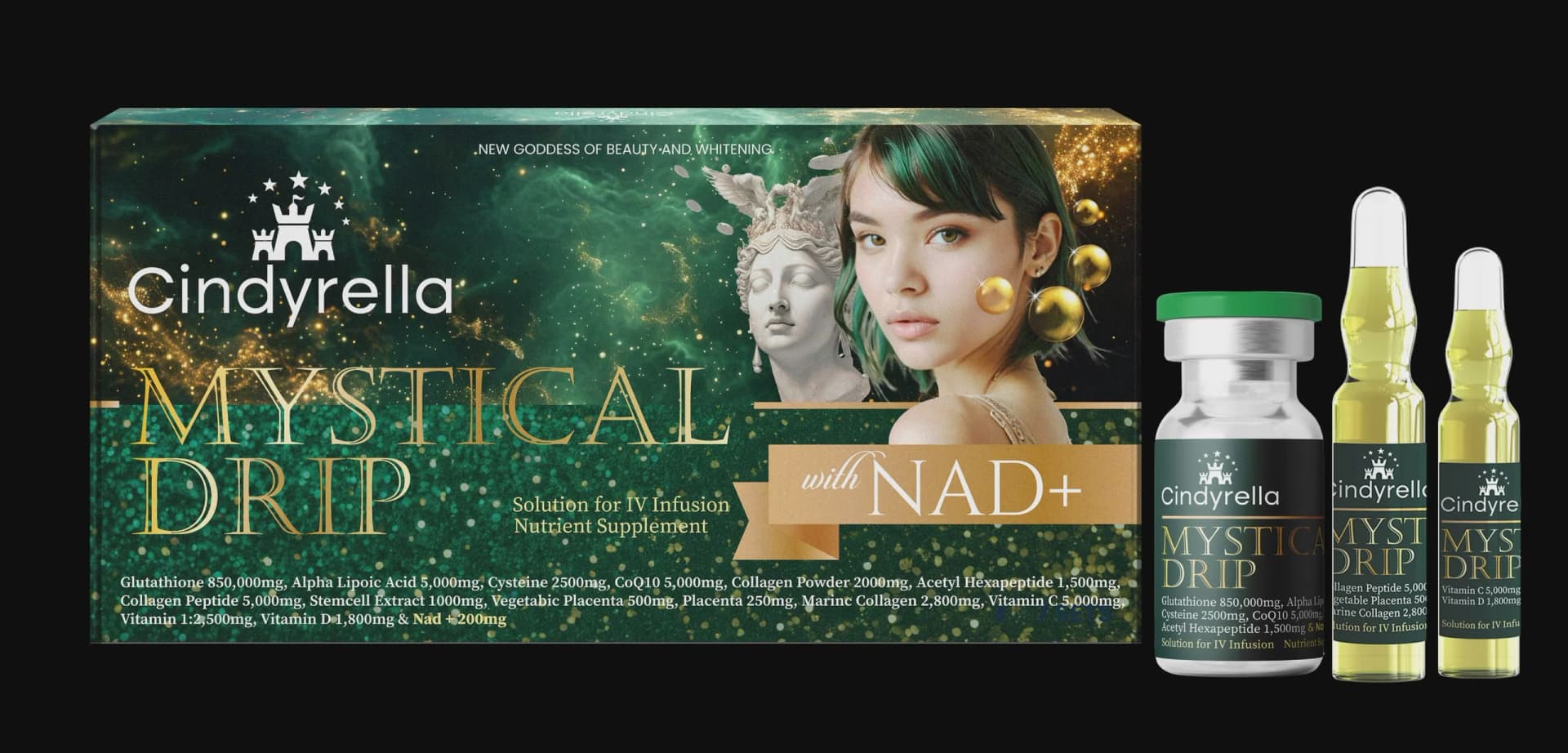Cindyrella Magical Mystical NAD+ Drip Set (7 Sets) | Glutathione, Collagen, Vitamin C & Q10 Complex — image 5