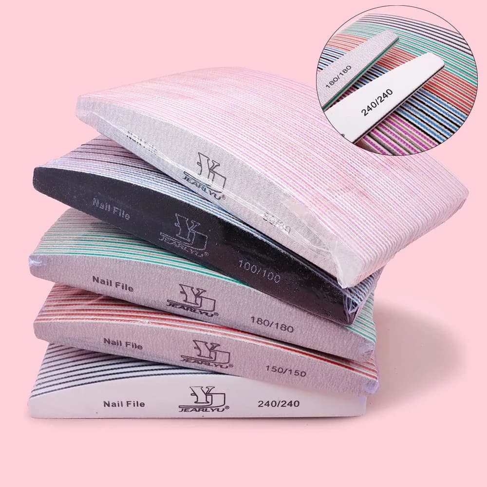 Mixed Grit Nail File Set – 5 Colors, 25 Files