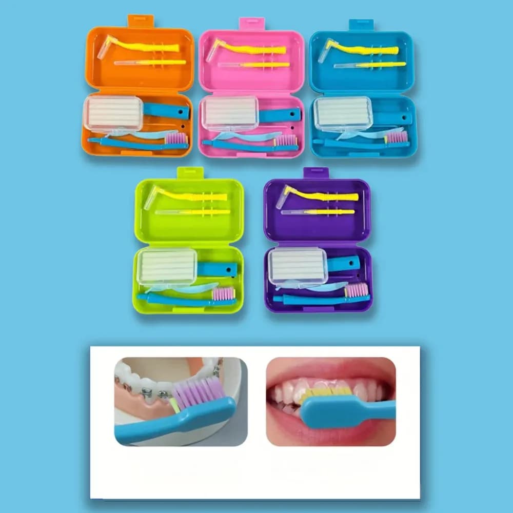 Portable Orthodontic Dental Cleaning Kit – Foldable Travel Set