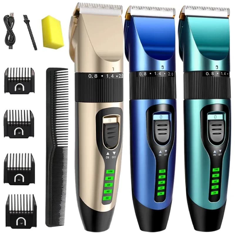 Wireless Hair Clipper with LED Display and Ceramic Blade