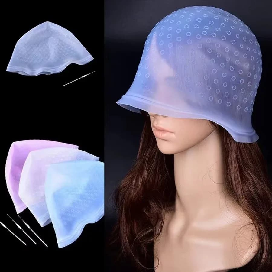 Silicone Hair Coloring Cap with Needle