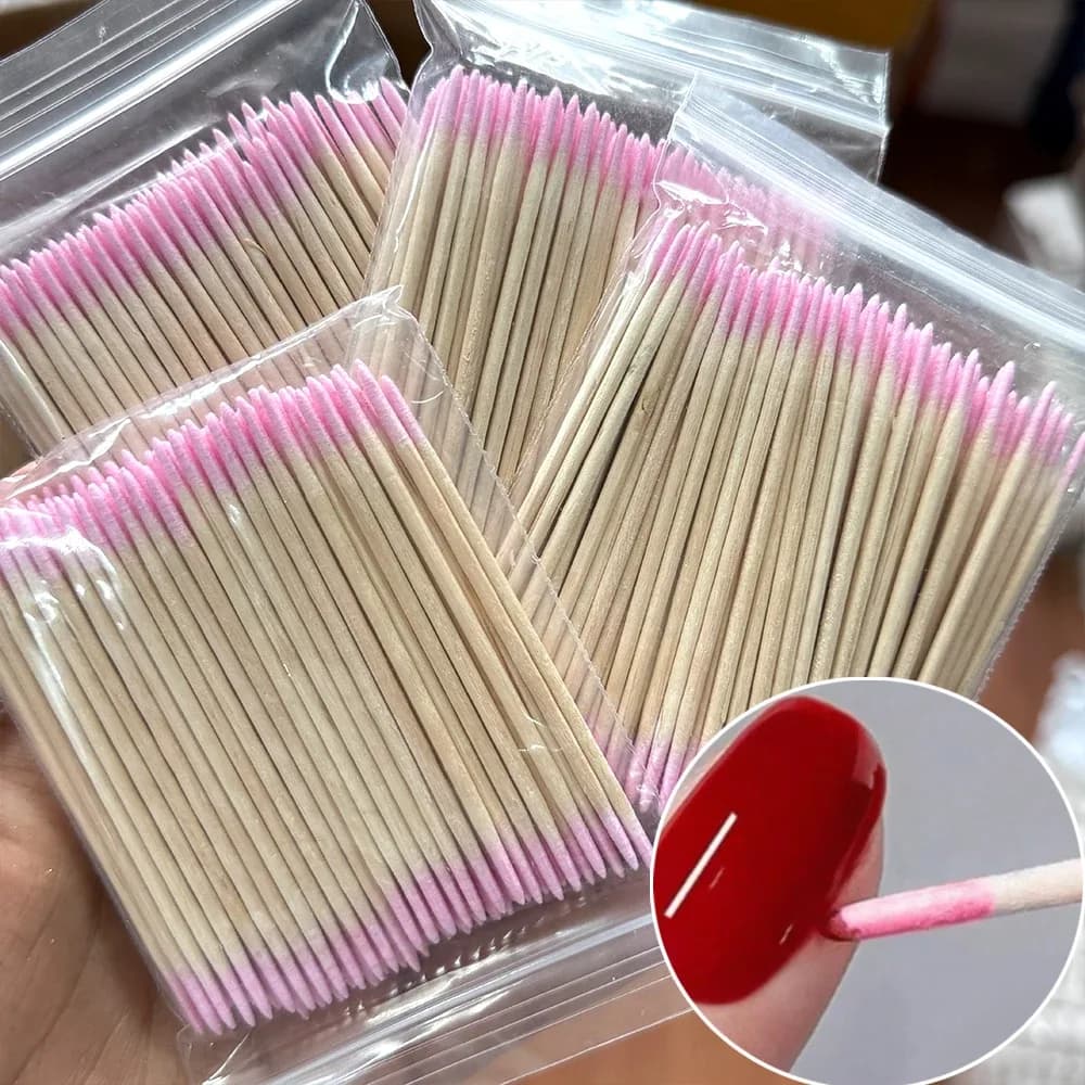 Pink Double‑Head Nail Cuticle Pushers, 400 pcs, 7 cm