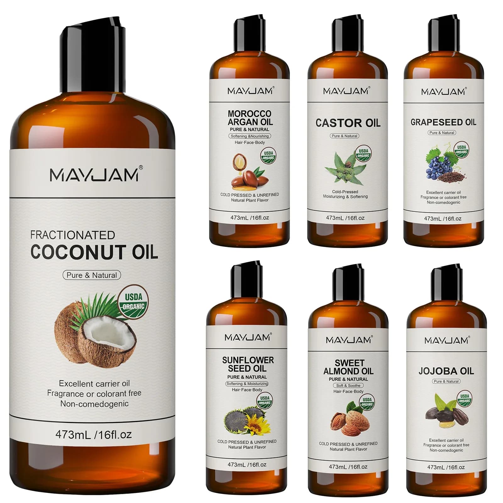 Organic Coconut Oil – Cold-Pressed, USDA Certified for Skin, Face & Hair
