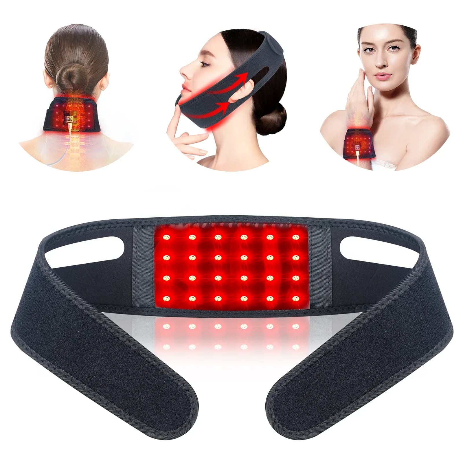 Red Light Therapy Neck & Chin Wrap – 660nm & 850nm