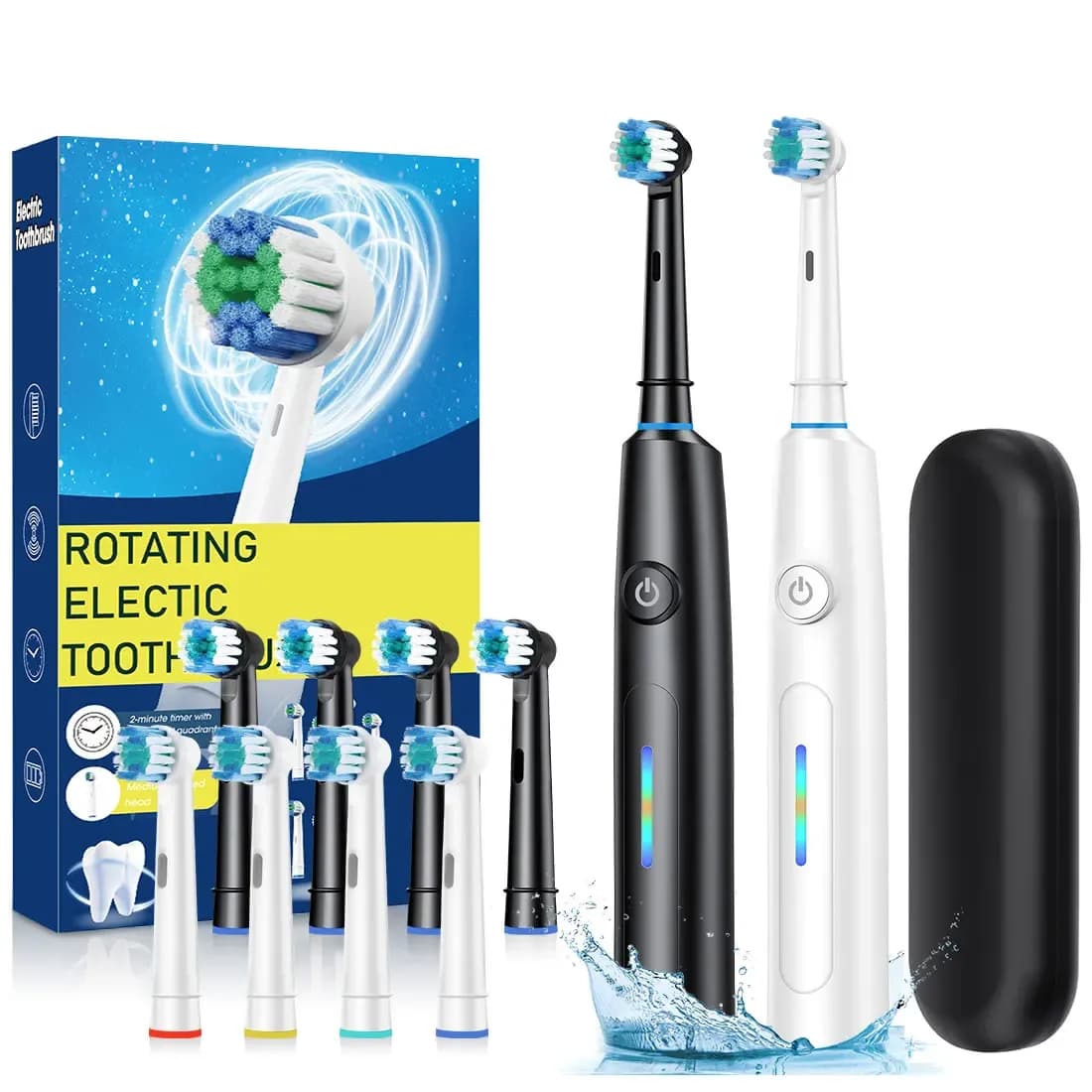 FUNMENTO Rotating Electric Toothbrush – 5 Modes, Timer, USB Recharge