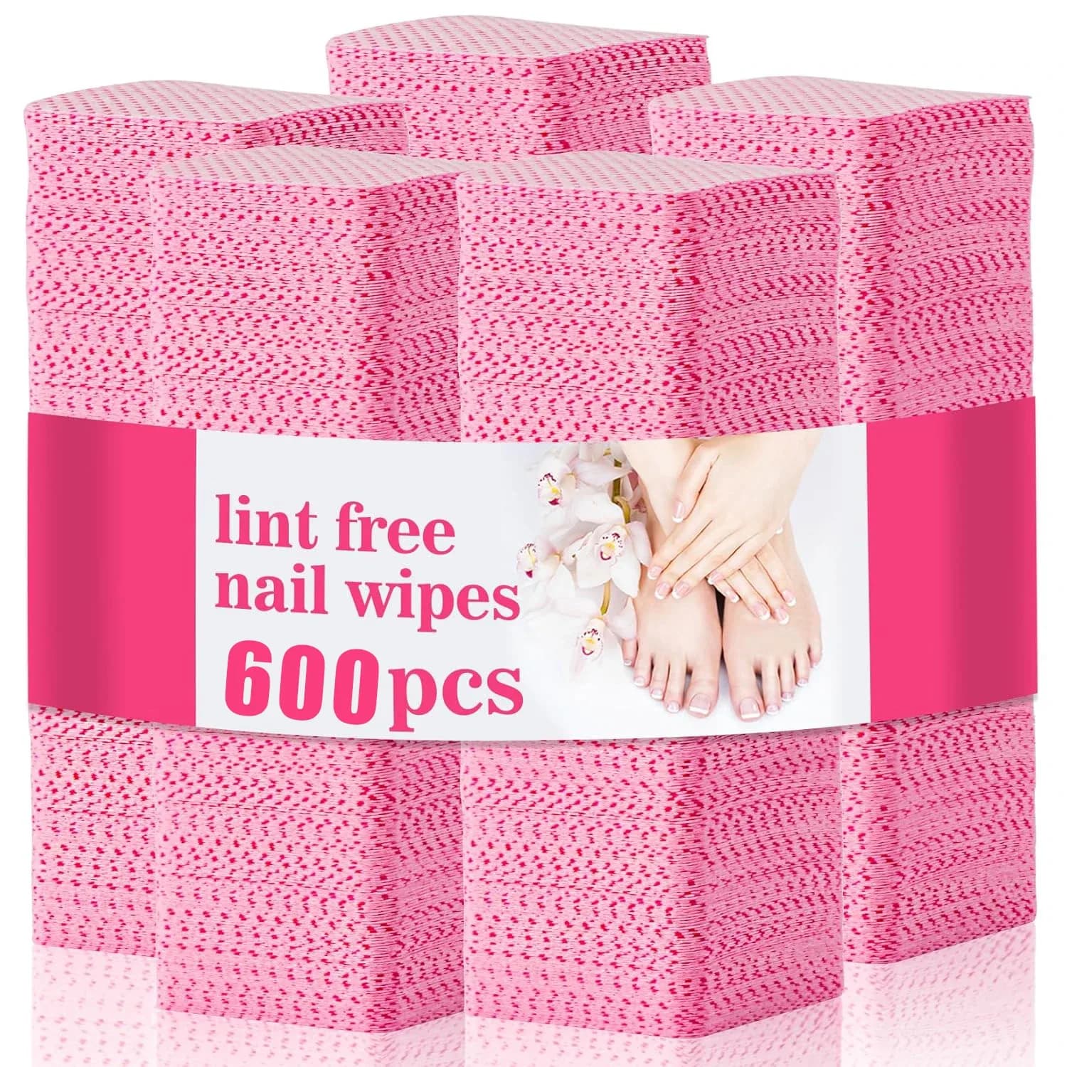 600 Cotton Gel Nail Polish Remover Wipes