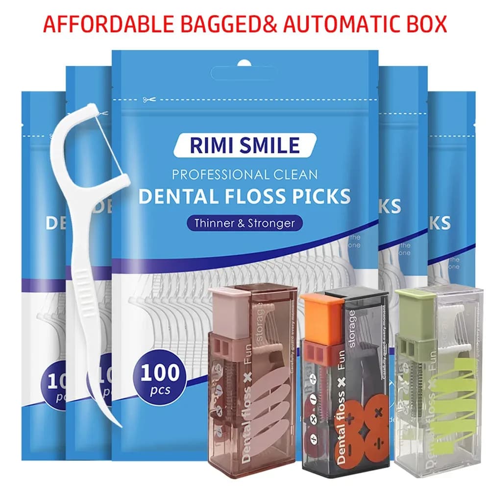 RIMI Smile Floss – 50, 100 or 300 pcs with portable floss box