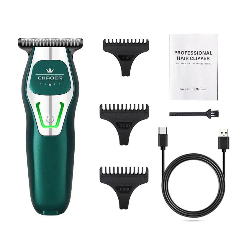 Professional 0mm T‑Blade Hair Trimmer – Rechargeable