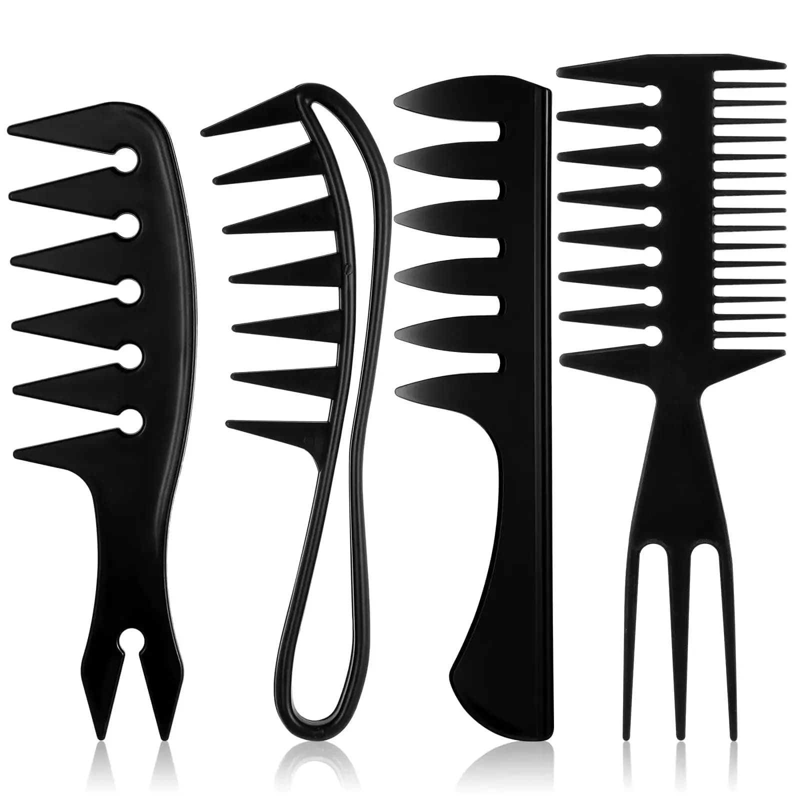 4‑Piece Men's Styling Comb Set – Wide‑tooth, Pick, Slick‑back, Undercut