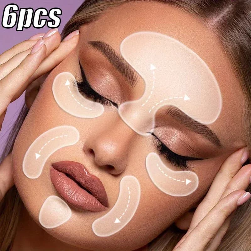 Reusable Silicone Anti‑Wrinkle Massage Pads – 6 Pack
