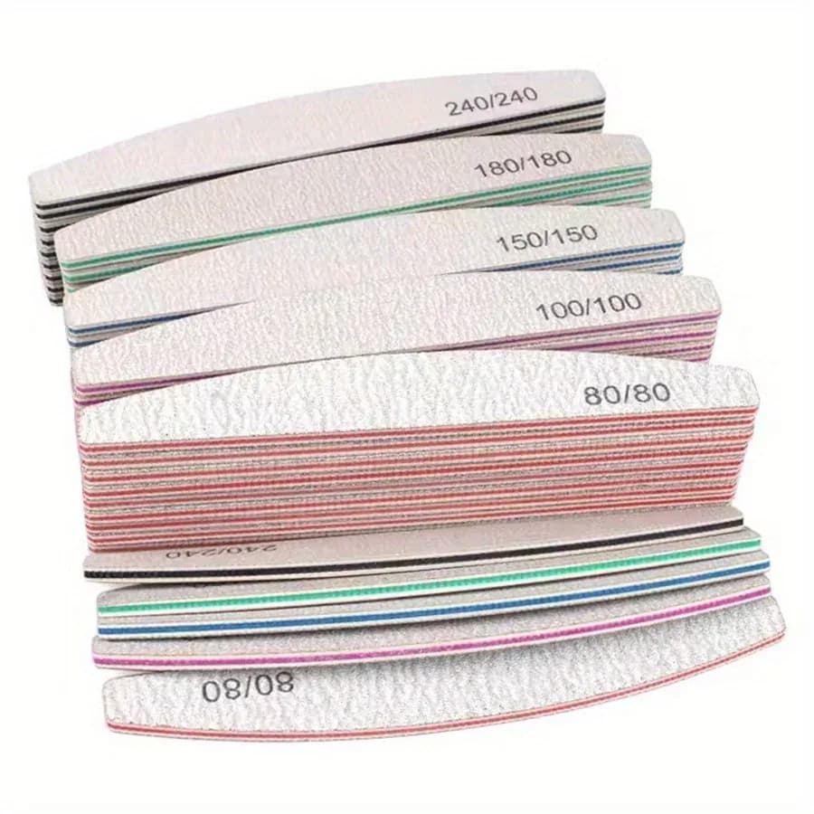 Professional Nail Files Set – 80, 100, 150, 180, 240 Grit (1, 3, 5 or 10 pcs)