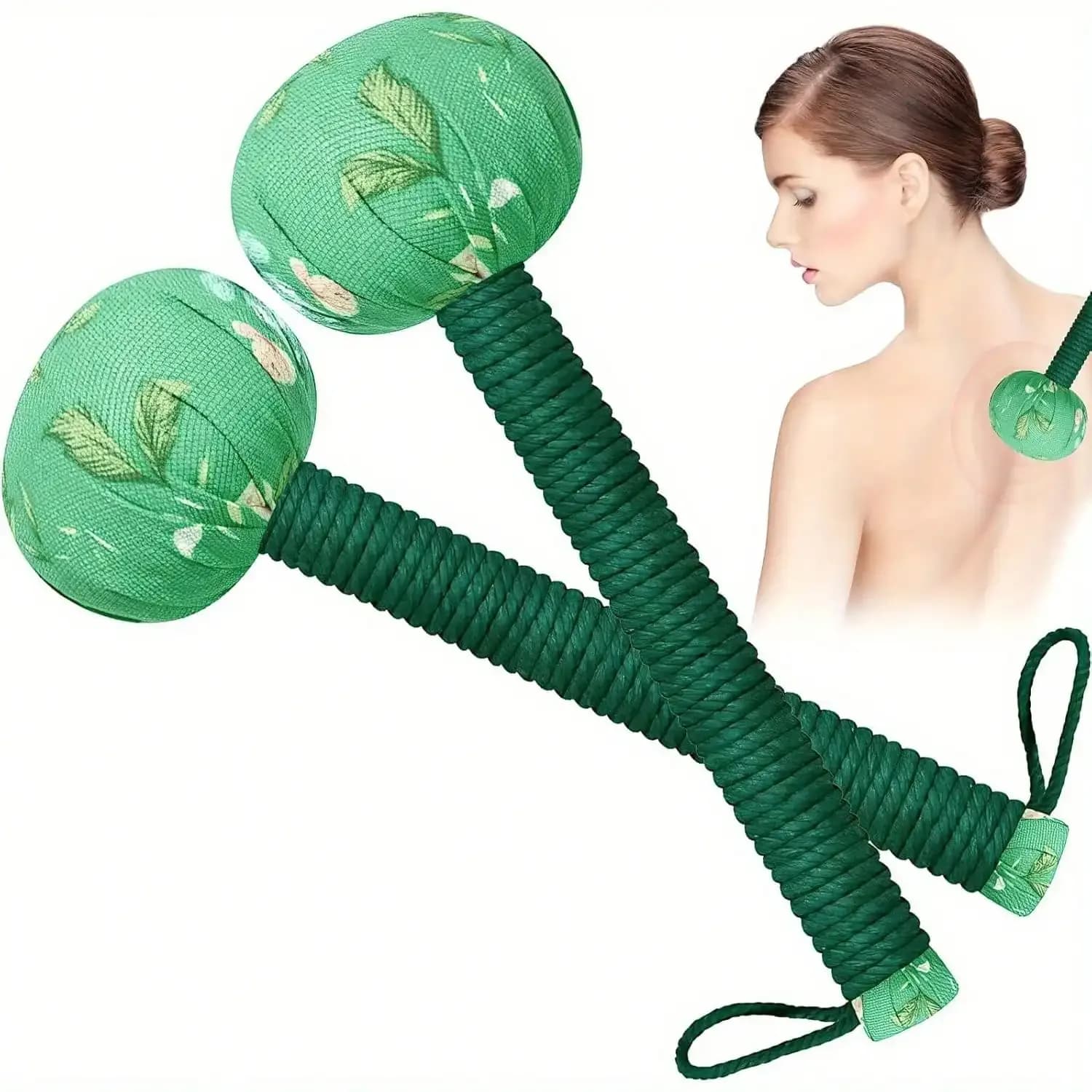 Long-Handled Wormwood Massage Hammer for Lymphatic Drainage