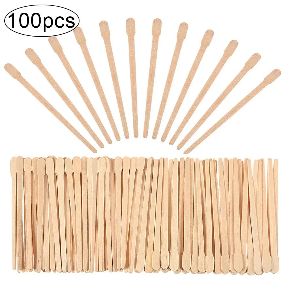 Wooden Disposable Waxing Sticks – 100 Count