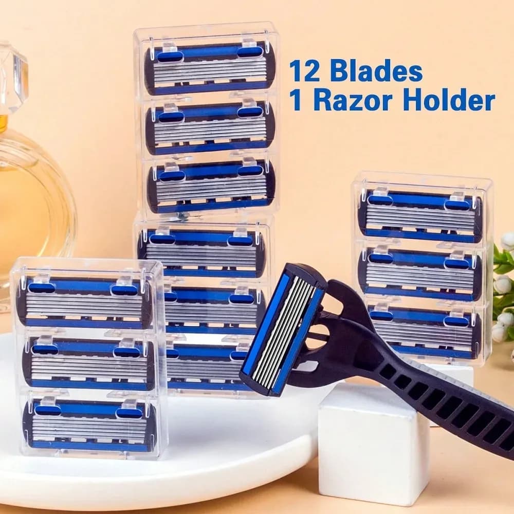 Manual Safety Razor with 6‑Layer Stainless Steel Replaceable Blade