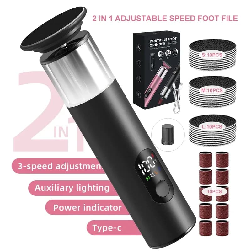 2-in-1 Electric Foot File and Nail Polisher