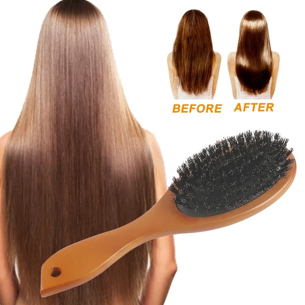 Oval Boar Bristle Anti-Static Hair Brush