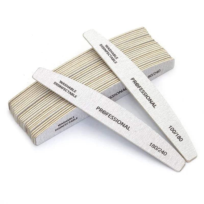 Wooden Nail Files Set – 10 Double‑Sided Emery Boards (100/180/240 grit)