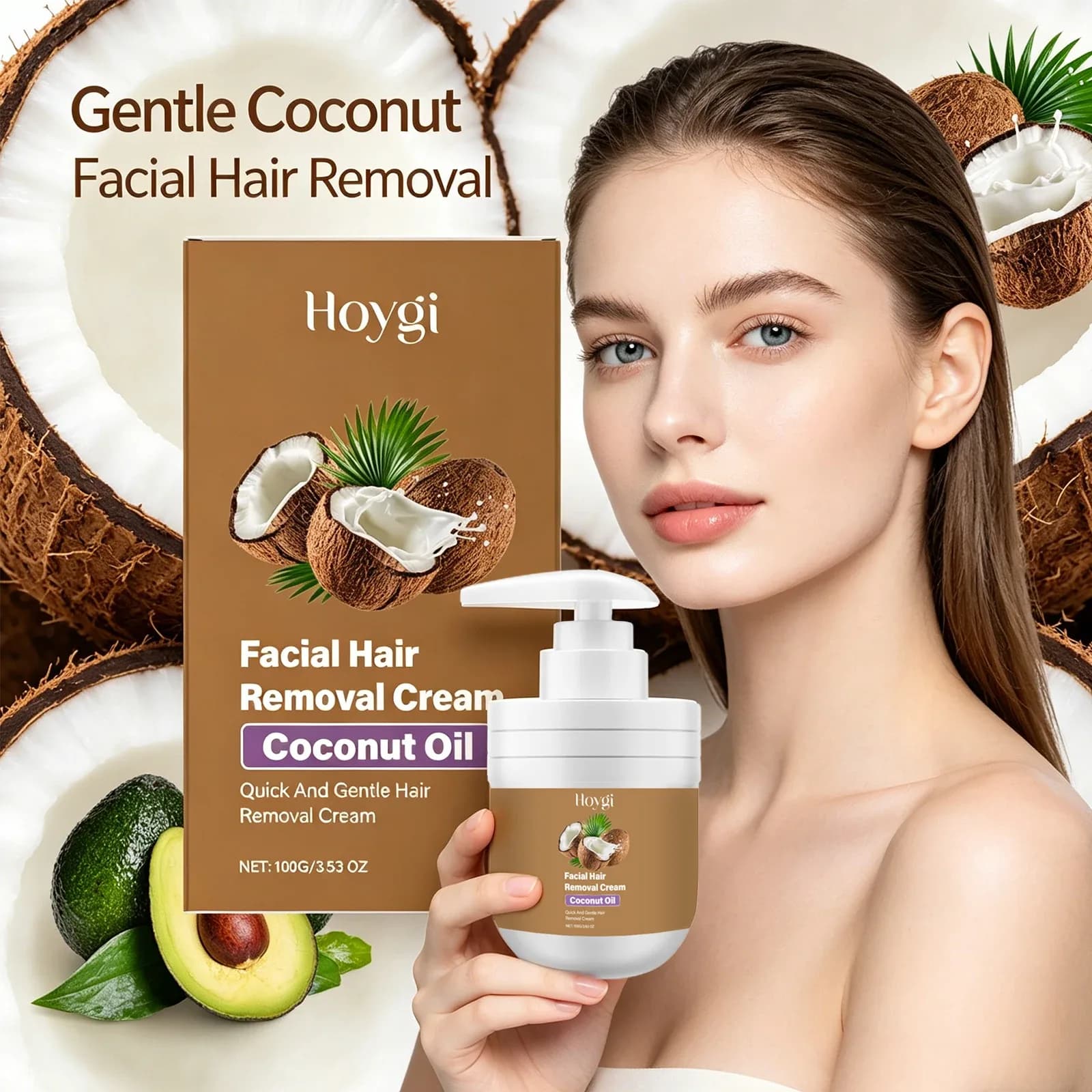 Coconut Hair Removal Cream for Lip & Chin (100g)