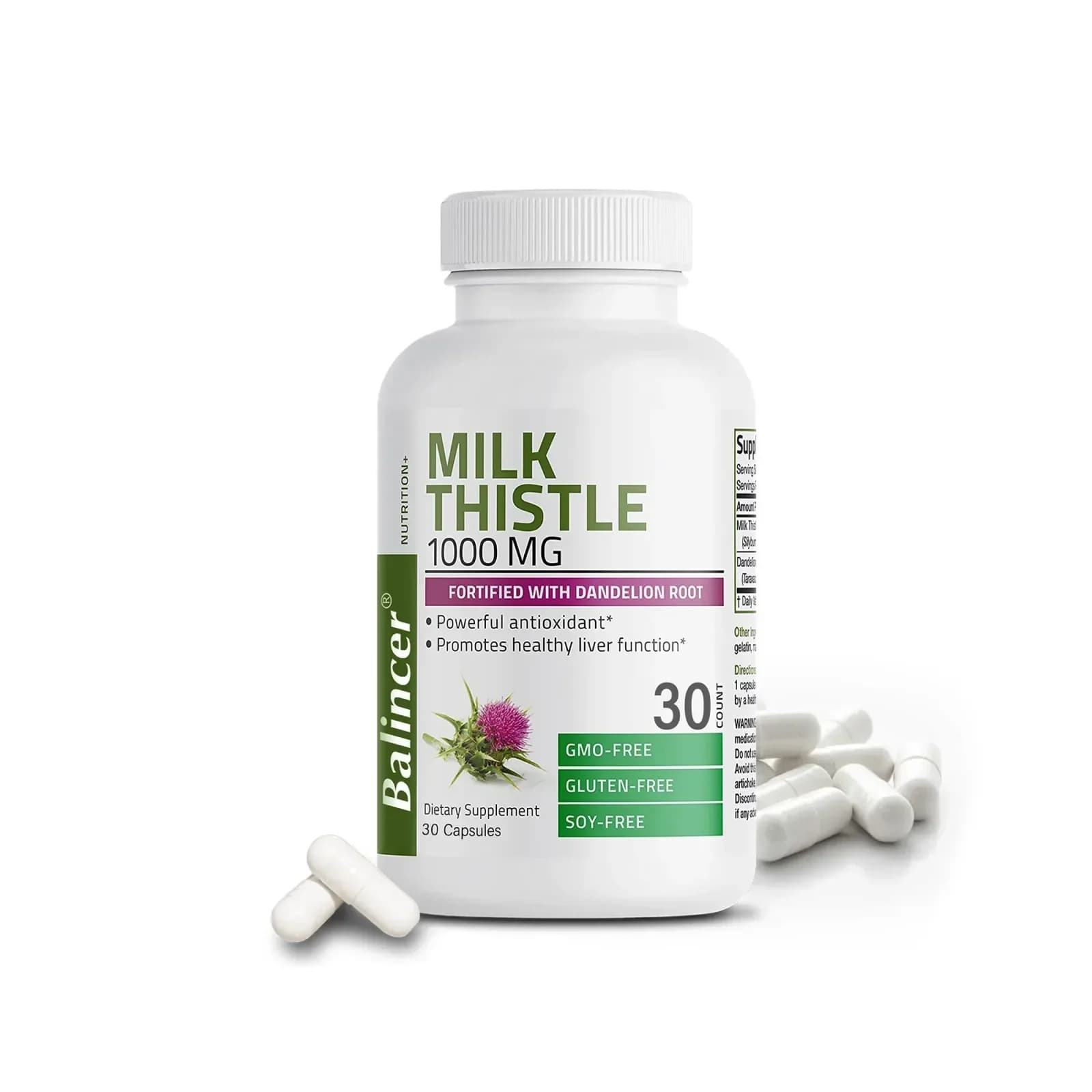 Milk Thistle and Dandelion Root Supplement – 120 Capsules