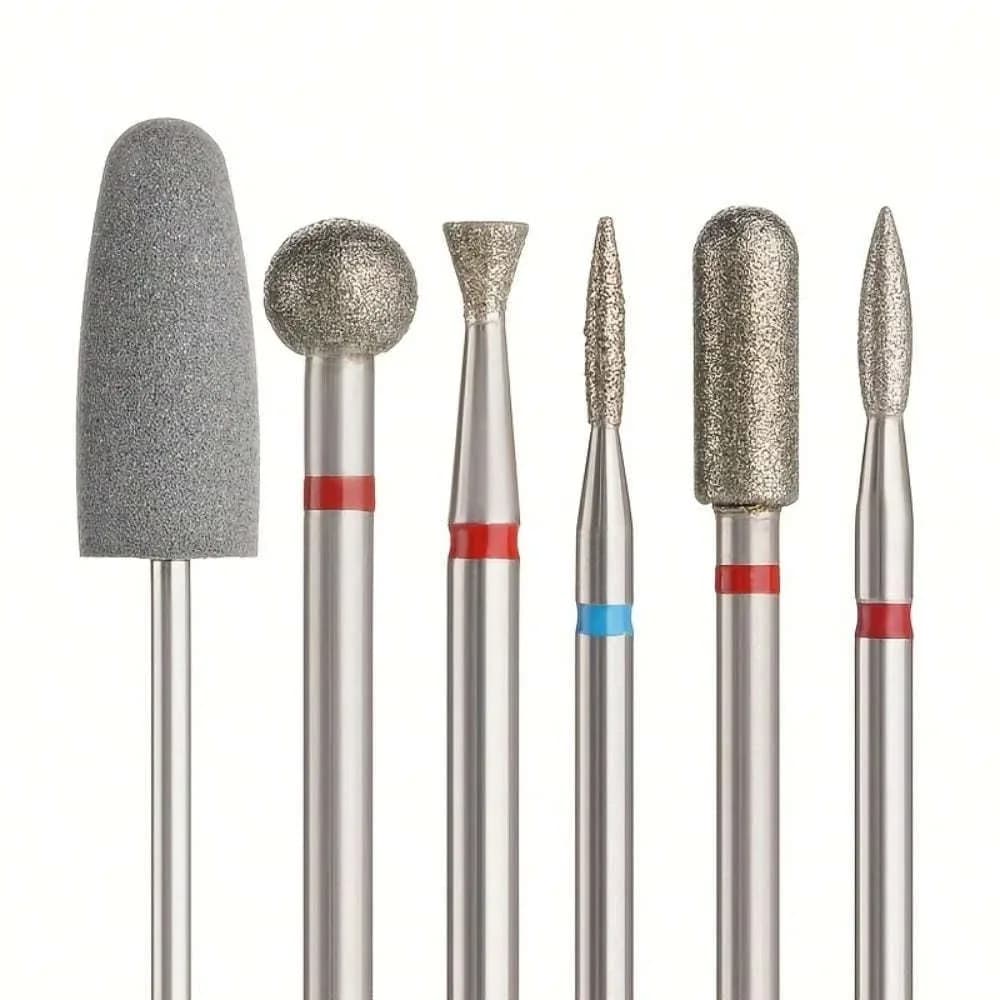 Diamond Sand Nail Files Set – 6 Drill Cuticle Polishing Bits