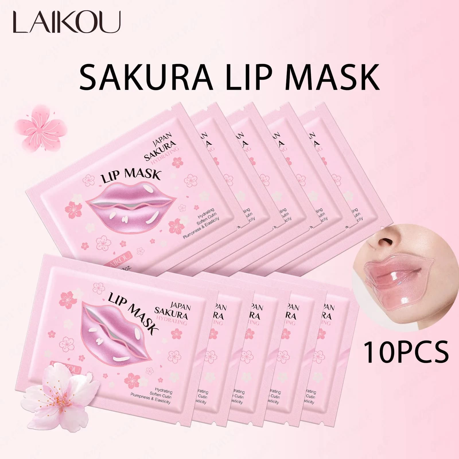 LAIKOU Lip Mask – Moisturizing Repair Gel Patches (5 or 10 pcs)