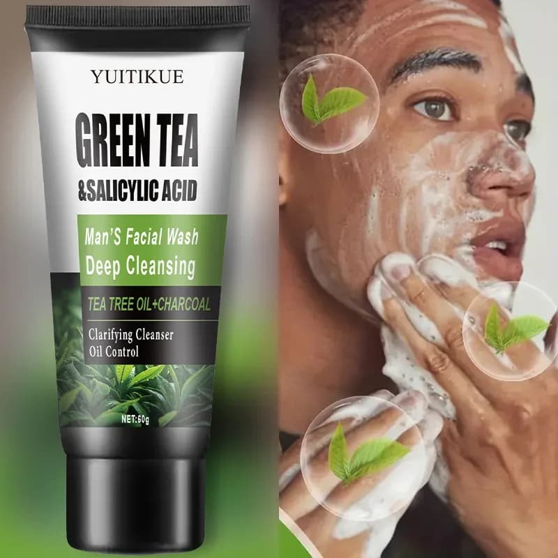 YUITIKUE Men's Facial Wash with Green Tea & Salicylic Acid