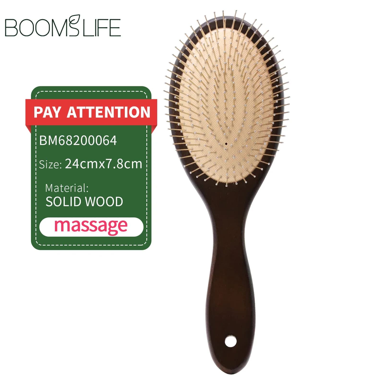 Steel Scalp Massage Hair Brush with Detangling Comb