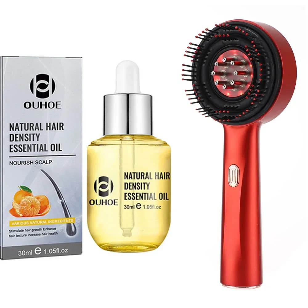 Electric Massage Comb with Vibration and Red Light