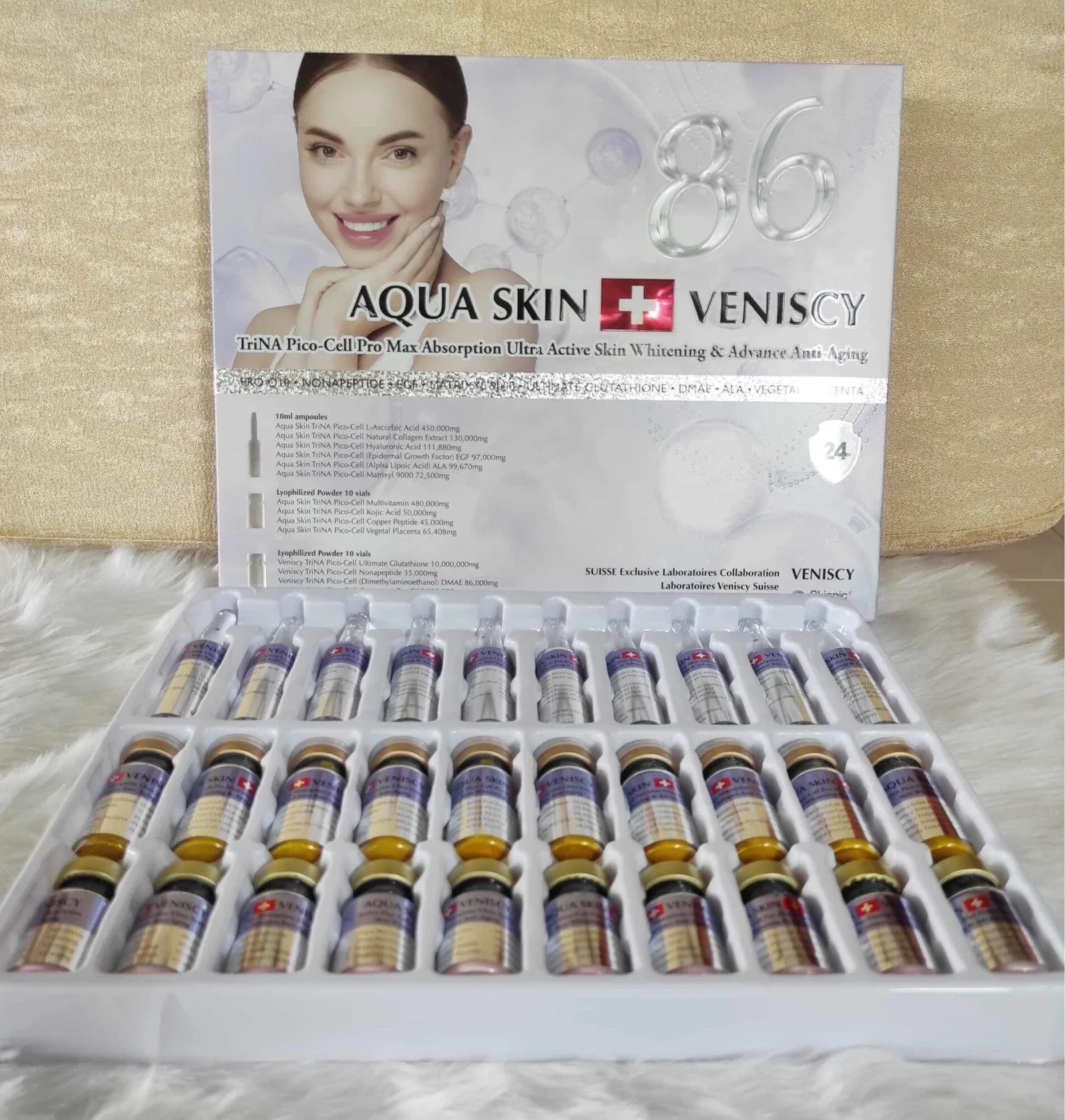 veniscy glutathione Aqua Skin Veniscy 86 Glutathione with Vitamin C, Collagen & Vitamin E